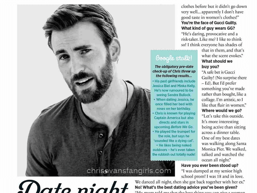[Full Interview] Date Night with Chris Evans – Cosmopolitan UK